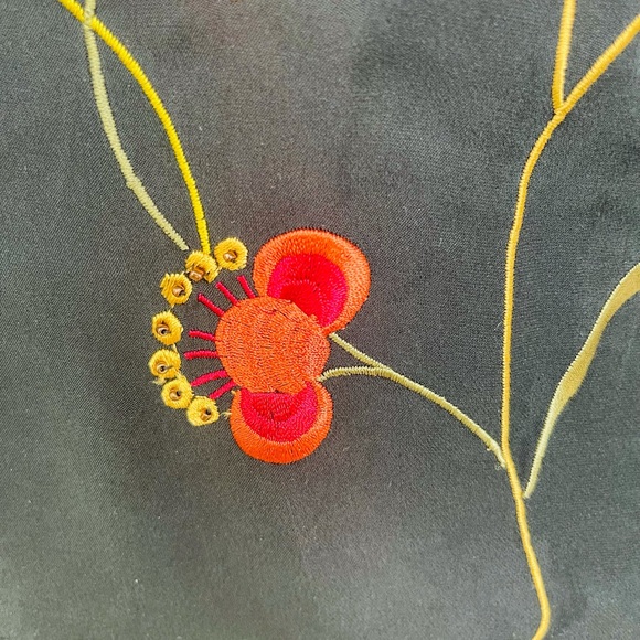 Josephine Chaus Silk Embroidered Pants Floral Set - Picture 9 of 13